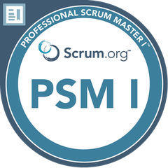 Professional Scrum Master I digital badge issued by Scrum.org